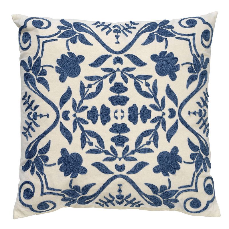 Foto van Dutch decor mena - sierkussen van katoen provincial blue 45x45 cm - blauw - blauw