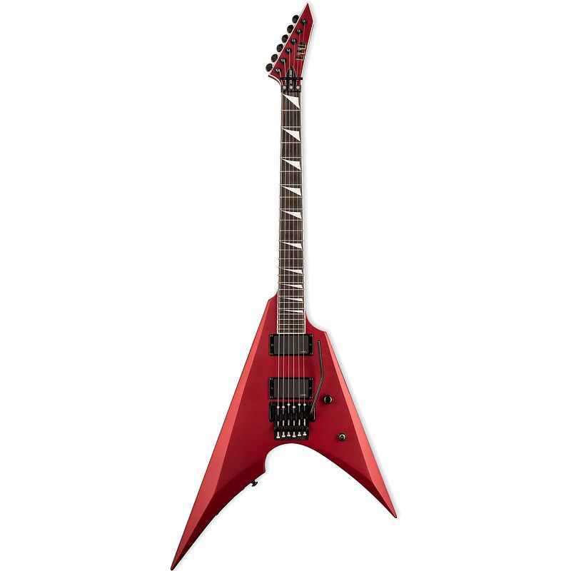 Foto van Esp ltd deluxe arrow-1000 candy apple red satin elektrische gitaar