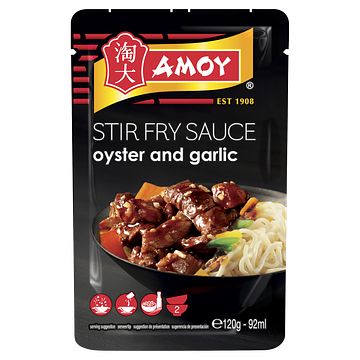 Foto van Αmoy stir fry sauce oyster and garlic 120g bij jumbo