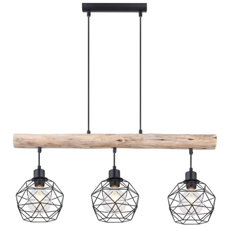 Foto van Industriële hanglamp theodor - l:76cm - e27 - metaal - zwart