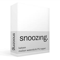 Foto van Snoozing - katoen - waterdicht pu - topper - molton - hoeslaken - 90x200 cm - wit