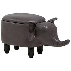 Foto van Beliani elephant - hocker-grijs-kunstleer