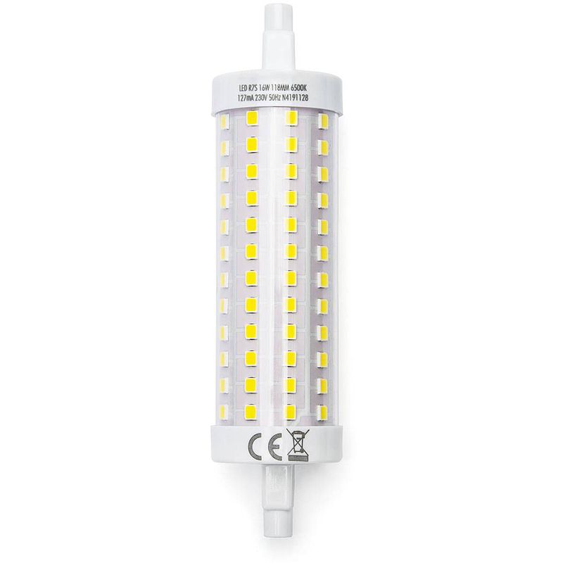 Foto van Led lamp - aigi trunka - r7s fitting - 16w - helder/koud wit 6500k - glas