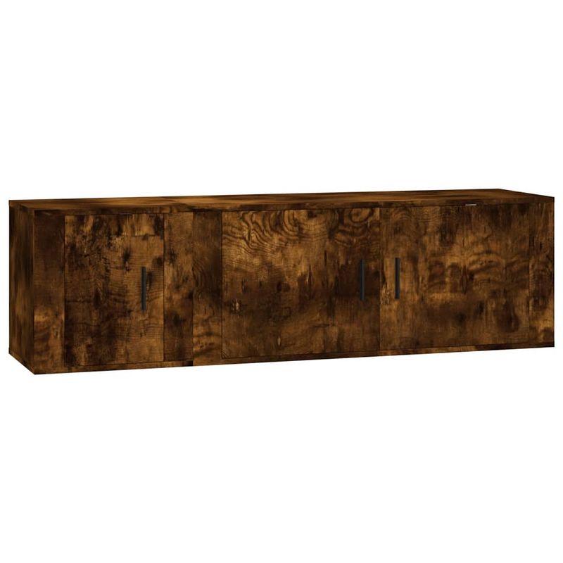 Foto van The living store tv-meubelset - gerookt eiken - 100x34.5x40 cm - 40x34.5x40 cm