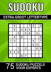 Foto van Sudoku extra groot lettertype - 75 sudoku puzzels voor experts - puzzelboeken & meer - paperback (9789464801804)