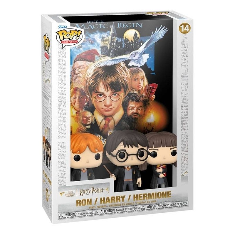 Foto van Pop movies: harry potter, ron & hermelien + poster steen der wijzen - funko pop #14