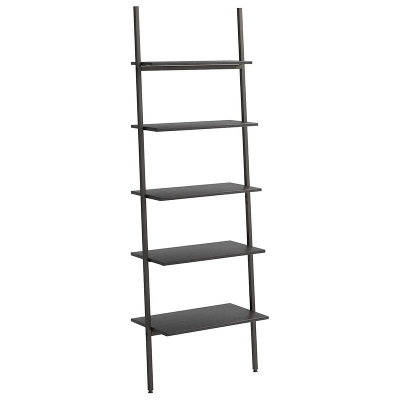 Foto van Vidaxl ladderrek met 5 schappen 64x34x185,5 cm zwart