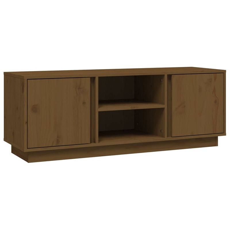 Foto van Vidaxl tv-meubel 110x35x40,5 cm massief grenenhout honingbruin