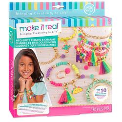 Foto van Make it real armbandjes maken meisjes goud/neon 180-delig