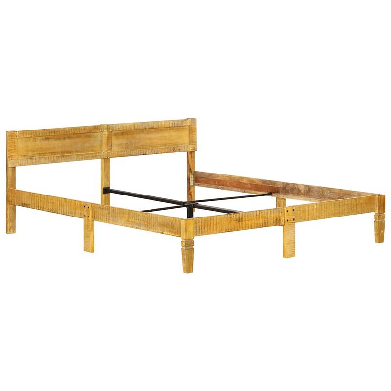 Foto van The living store massief mangohouten bedframe - tweepersoons - 140x200 cm - natuurlijke afwerking