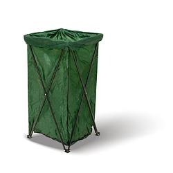Foto van Tuinafvalzak met standaard 170 l - - bladafval en gft-afval - handvat - herbruikbaar en opvouwbaar - donker groen
