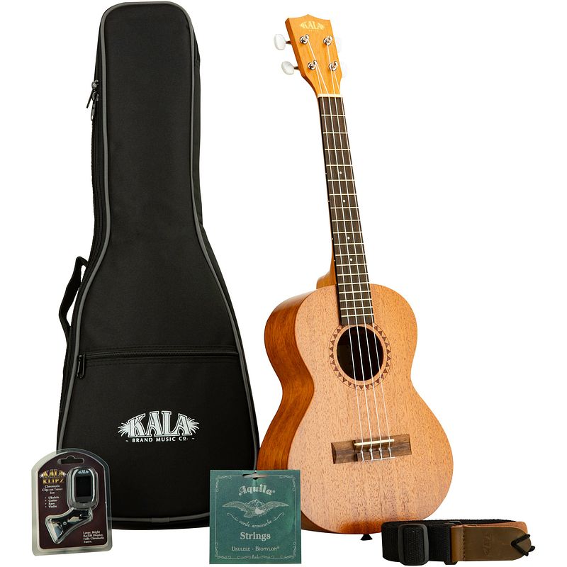 Foto van Kala ka ka 15 t bndl rw startersset tenor ukelele + gigbag + tuner + riem + snaren