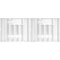 Foto van Set van 2x stuks uitschuifbare bestekbakken/bestekhouders wit 44 cm - bestekbakken
