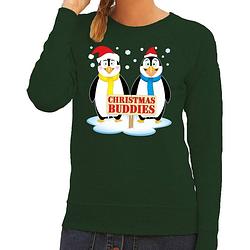 Foto van Foute kersttrui / sweater pinguin vriendjes groen voor dames - kersttruien xs (34)