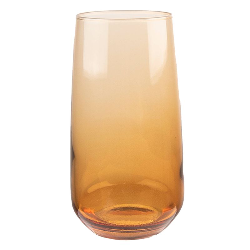 Foto van Clayre & eef waterglas 430 ml bruin glas drinkbeker drinkglas bruin drinkbeker drinkglas