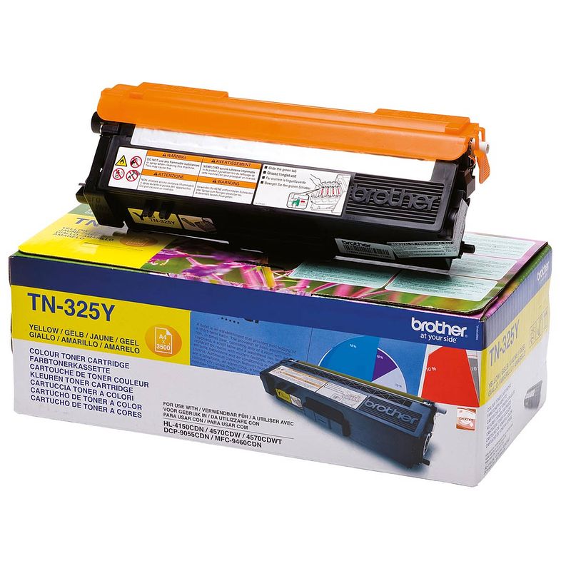 Foto van Brother toner, 3.500 pagina'ss, oem tn-325y, geel 4 stuks