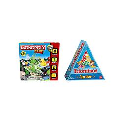 Foto van Spellenbundel - bordspel - 2 stuks - monopoly junior & triominos junior