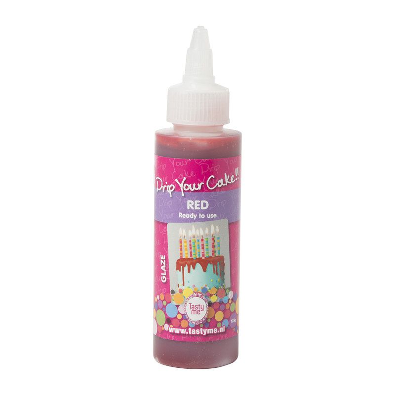 Foto van Tasty me drip your cake - rood - 125 g