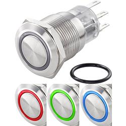 Foto van Tru components tc-7494624 tc-las1-agq-11e/42rgb/ vandalismebestendige drukschakelaar 250 v/ac 3 a 1x uit/(aan) moment rood, groen, blauw, rgb ip65 1 stuk(s)