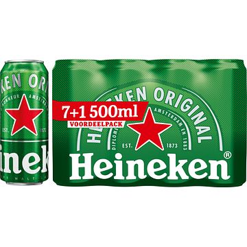 Foto van Heineken premium pilsener blik 7+1 x 500ml bij jumbo