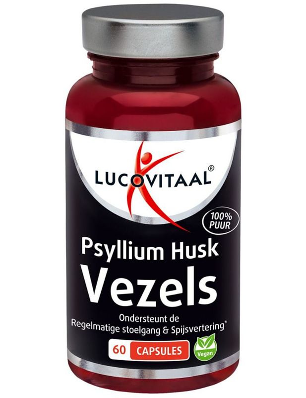 Foto van Lucovitaal psyllium husk vezels capsules