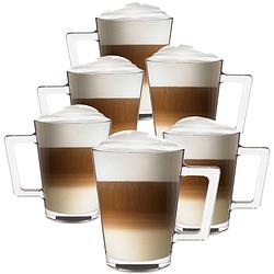 Foto van Luxe latte macchiato - koffieglazen - cappuccino glazen - cappuccino kop - latte glazen - 270 ml - set van 6