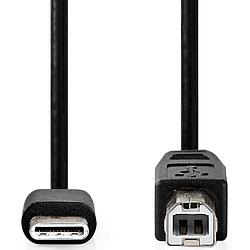 Foto van Nedis ccgb60650bk20 usb 2.0 kabel usb-c male - usb-b male 2 meter