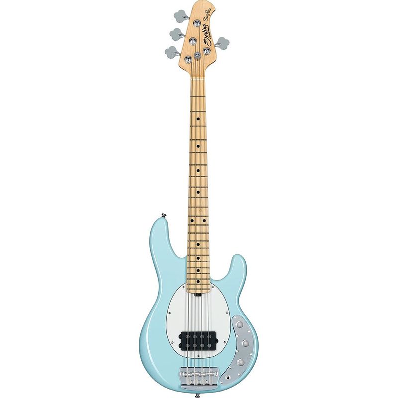 Foto van Sterling by music man rayss4 stingray short scale daphne blue elektrische basgitaar