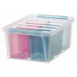 Foto van Smartstore opbergbox colour met vakverdeler 14 liter transparant