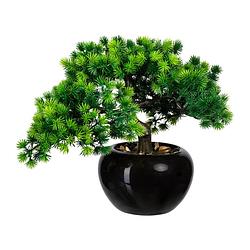 Foto van Kopu® kunstplant bonsai lariks 26 cm met zwarte pot - bonsai boompje