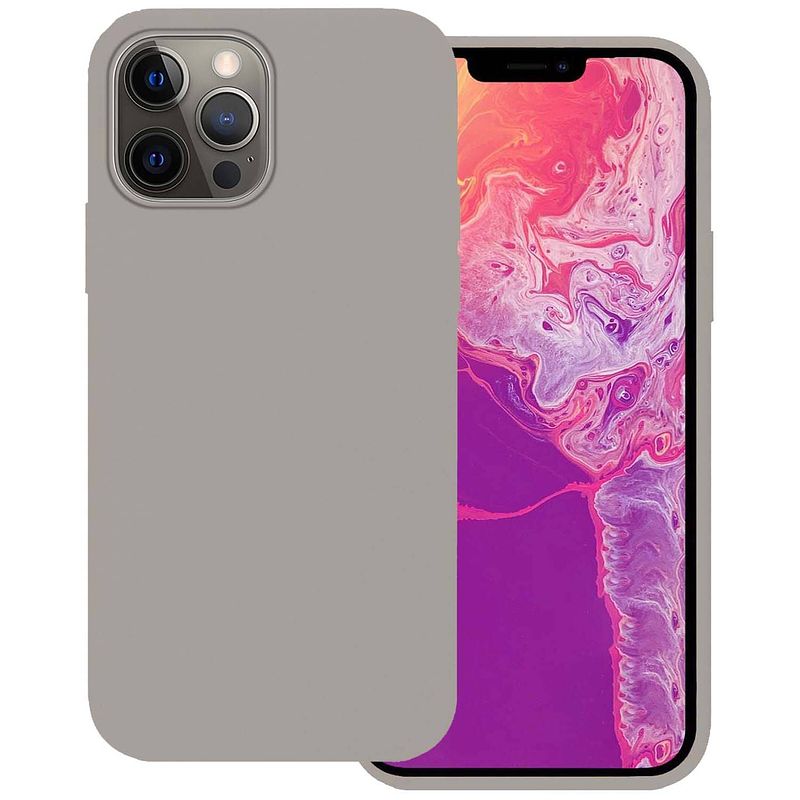 Foto van Basey hoes voor iphone 14 hoesje siliconen back cover case - hoes voor iphone 14 hoes silicone case hoesje - grijs