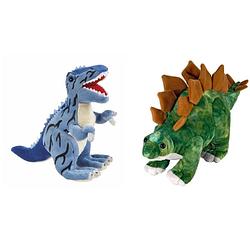 Foto van Setje van 2x knuffel dinosaurussen t-rex en stegosaurus - knuffeldier