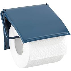 Foto van Wenko toiletrolhouder cover 13,5 x 12 cm staal donkerblauw