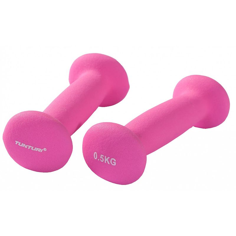 Foto van Tunturi dumbbells neopreen 2 x 0,5 kg roze