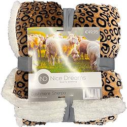 Foto van Nice dreams - fleece deken van schapenvacht - sherpa deken - plaid 150 x 200 cm - luxueus - comfortabel - jaguar