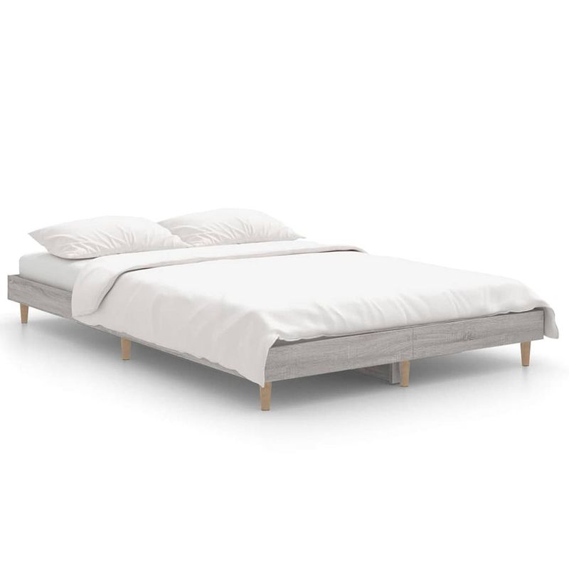 Foto van Vidaxl bedframe bewerkt hout grijs sonoma eikenkleurig 120x190 cm