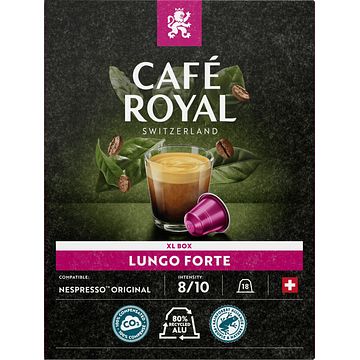 Foto van Cafe royal xl box lungo forte 18 capsules 99g bij jumbo