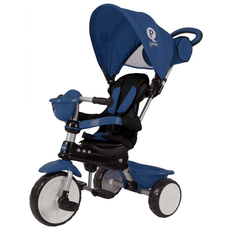 Foto van Qplay driewieler kind driewieler comfort 4-in-1 junior blauw