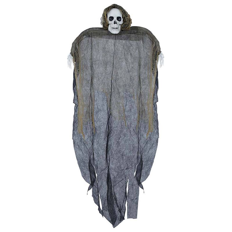 Foto van Halloween/horror thema hang decoratie skelet/zombie - met gescheurde kleding - griezel pop - 120 cm - feestdecoratievoor