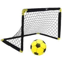 Foto van Set van 2x stuks voetbalgoals/voetbaldoelen uitklapbaar 90 x 59 cm met foam bal - voetbaldoel