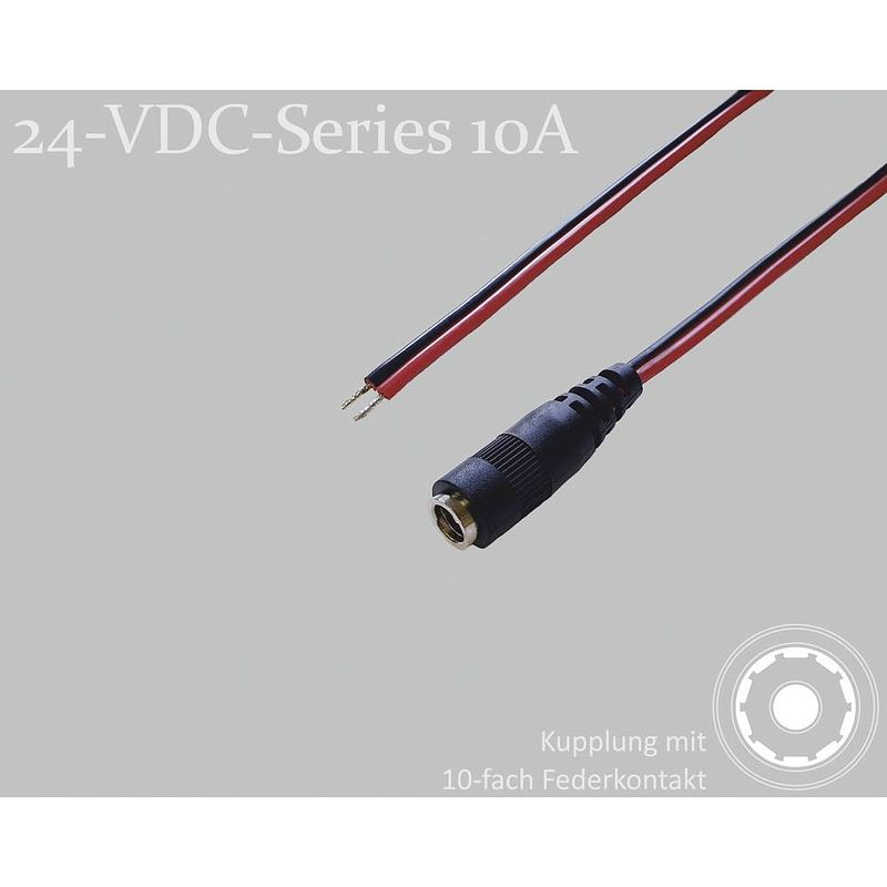 Foto van Bkl electronic dc-connector dc-koppeling - vertind 5.5 mm 2.5 mm 1.5 m 1 stuk(s) single