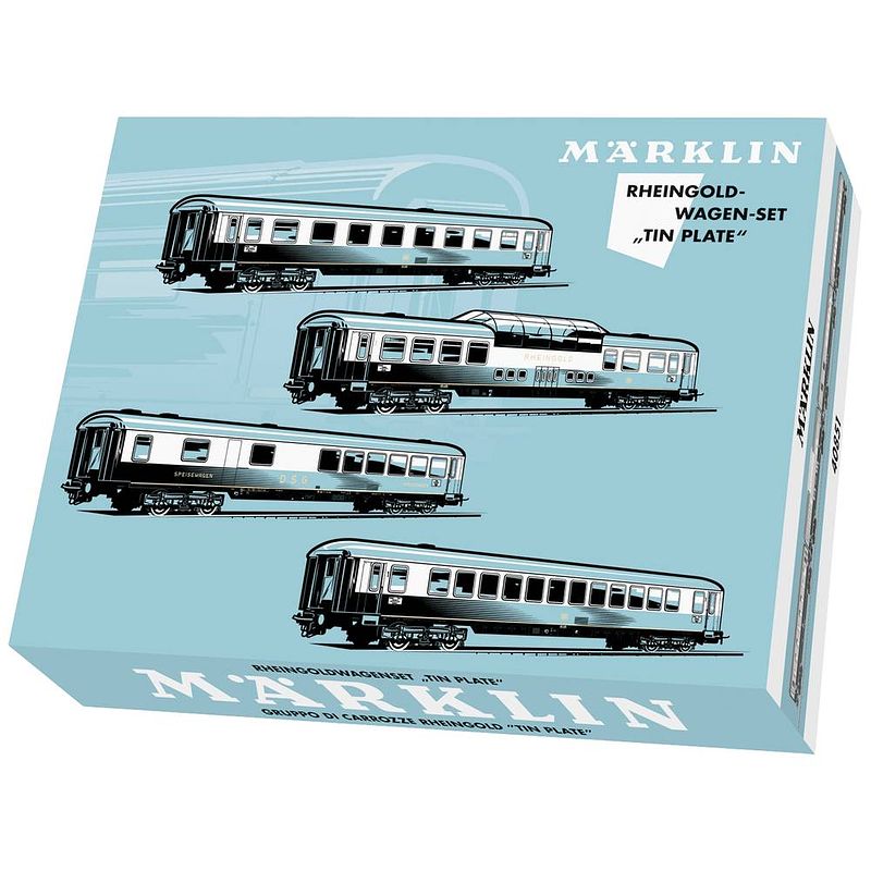 Foto van Märklin 40851 h0 4-delige set tee rheingold rijtuigen van de db (mhi)