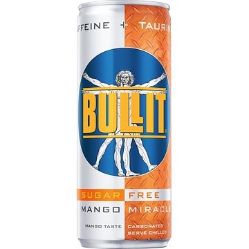Foto van Bullit energy drink, suikervrij, mango, 250ml bij jumbo