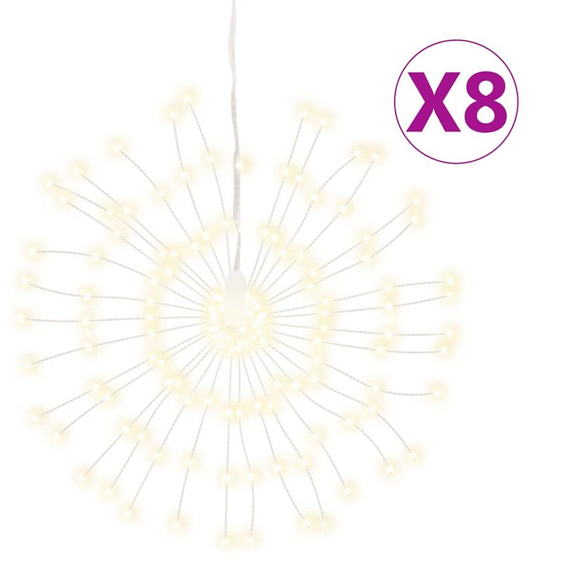 Foto van Vidaxl kerstverlichting vuurwerk 8 st 140 warmwitte led'ss 17 cm