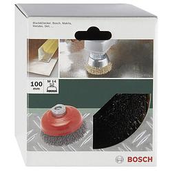 Foto van Bosch accessories komborstel voor haakse- en rechte schuurmachine - geribbelde draad, 100 mm 2609256502 1 stuk(s)