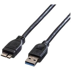 Foto van Roline usb-kabel usb 3.2 gen1 (usb 3.0 / usb 3.1 gen1) usb-a stekker, usb-micro-a stekker 0.80 m zwart afgeschermd 11.02.8872