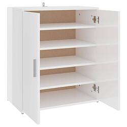 Foto van The living store schoenenkast halkast - 60 x 35 x 70 cm - hoogglans wit