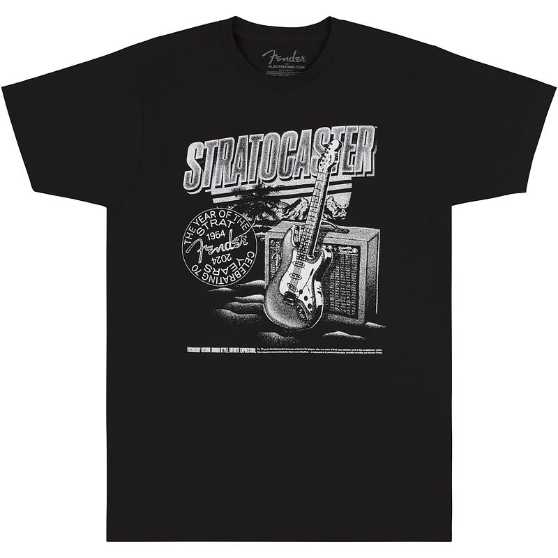 Foto van Fender stratocaster 70th anniversary tee zwart xxl