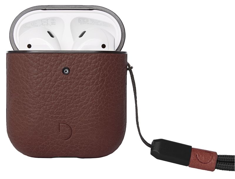 Foto van Decoded leren airpods hoesje bruin