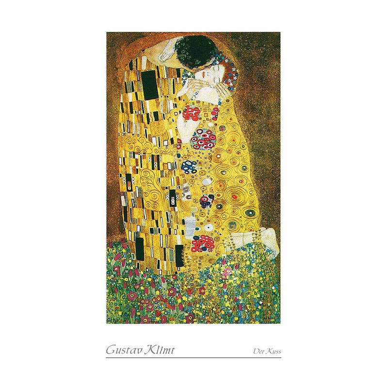 Foto van Gustav klimt - der kuss kunstdruk 50x70cm